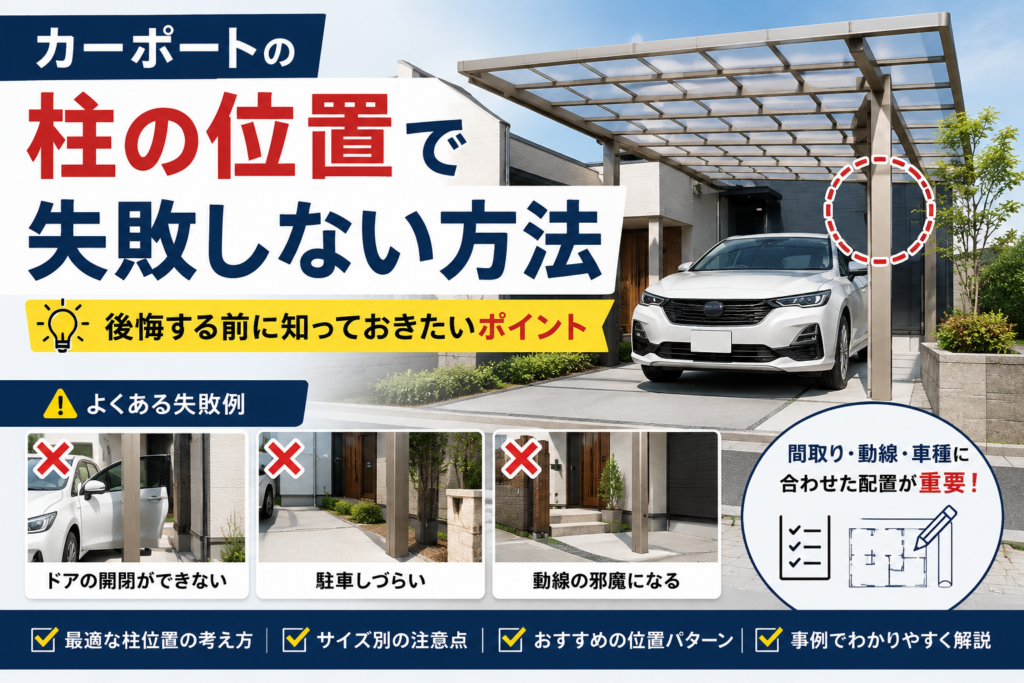 カーポートの柱の位置で失敗しない方法