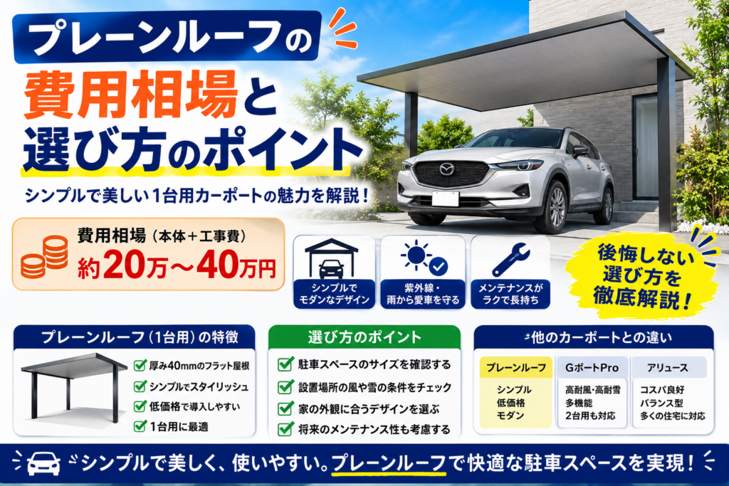プレーンルーフの費用相場と選び方