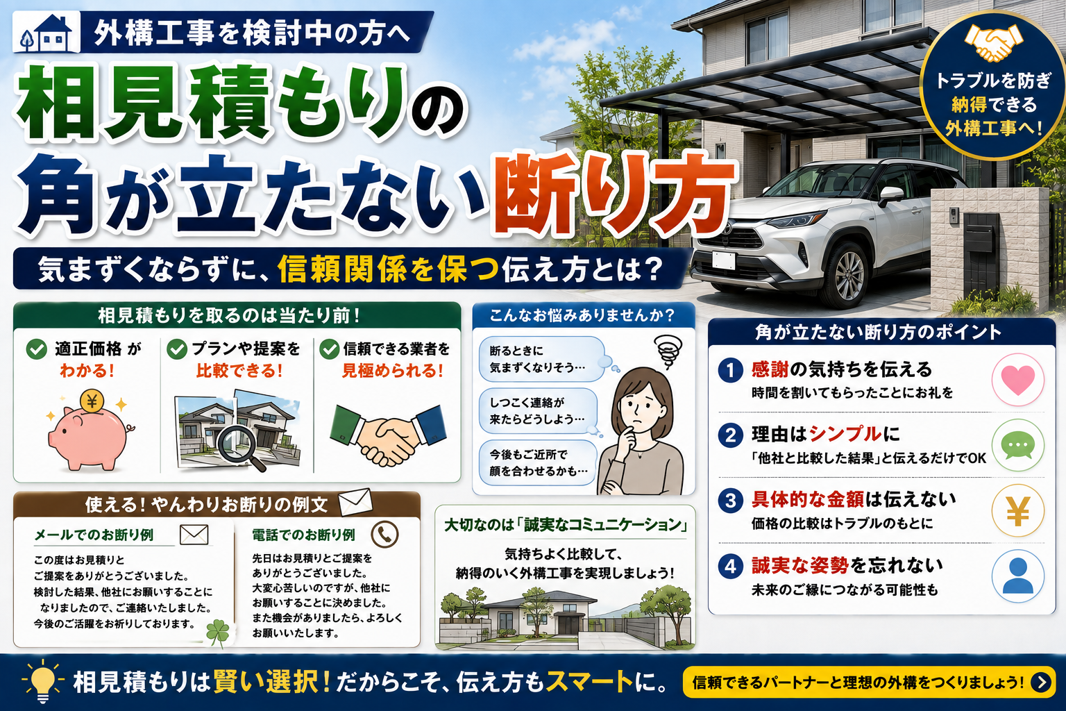 外構工事の相見積もり、角が立たない断り方